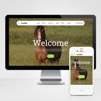 养马场畜牧业马匹饲养养殖场英文网站WordPress模板