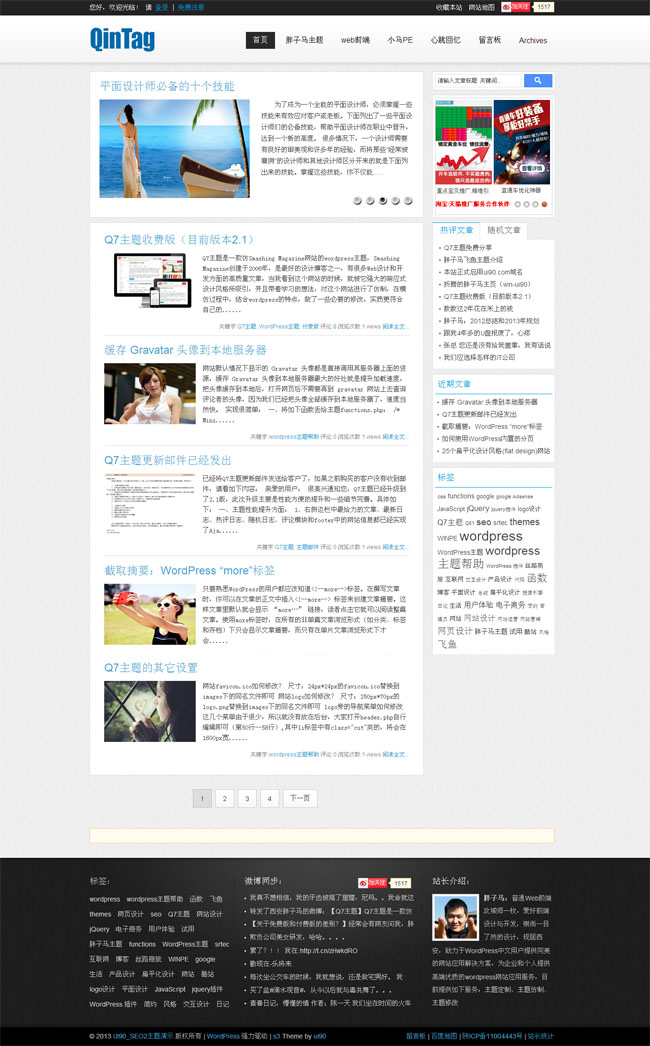白色简洁seo博客wp类网站WordPress主题模板演示图