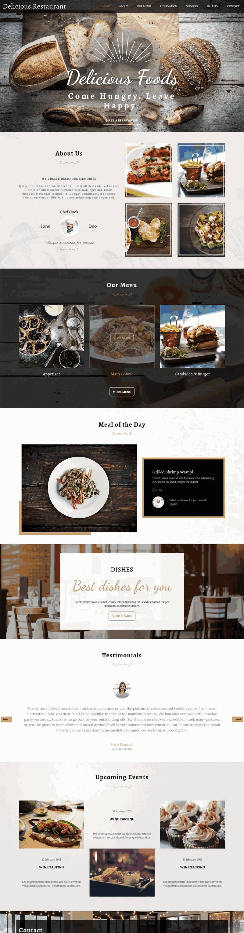 宽屏的国外餐饮美食网站制作_网站建设模板演示图