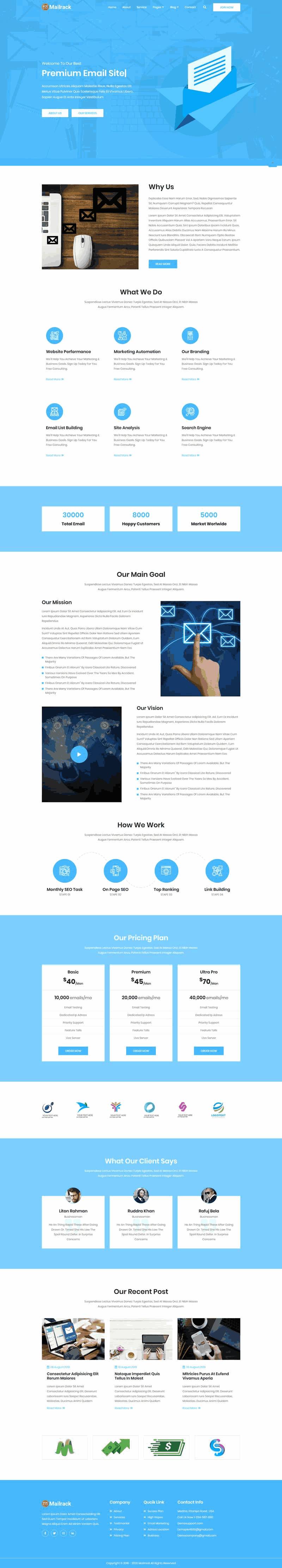 公司邮箱网络营销业务网站WordPress模板含手机站演示图