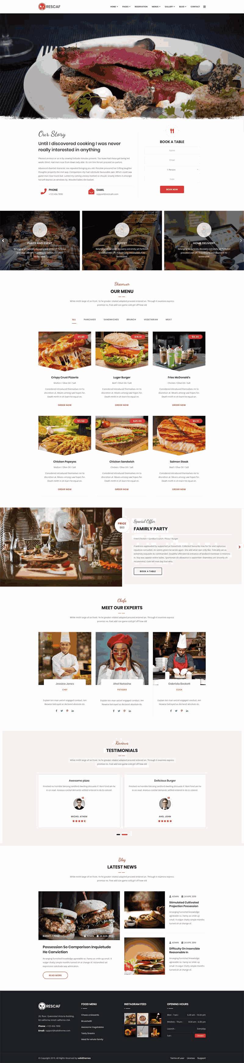 咖啡厅餐饮行业网站制作_网站建设模板演示图