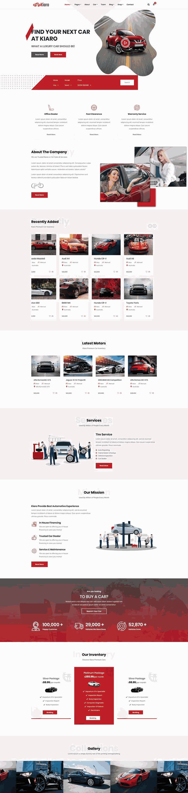 品牌汽车销售服务公司网站制作_网站建设模板演示图