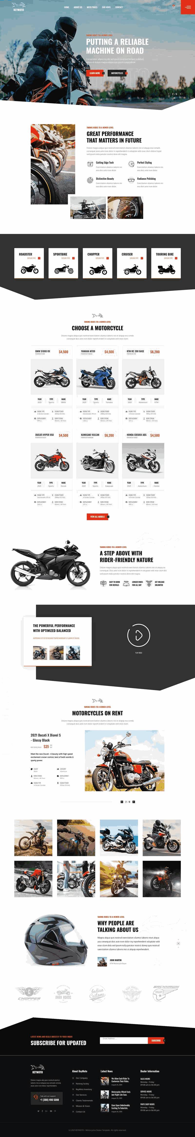 高端品牌摩托车销售公司网站带手机端WordPress模板演示图