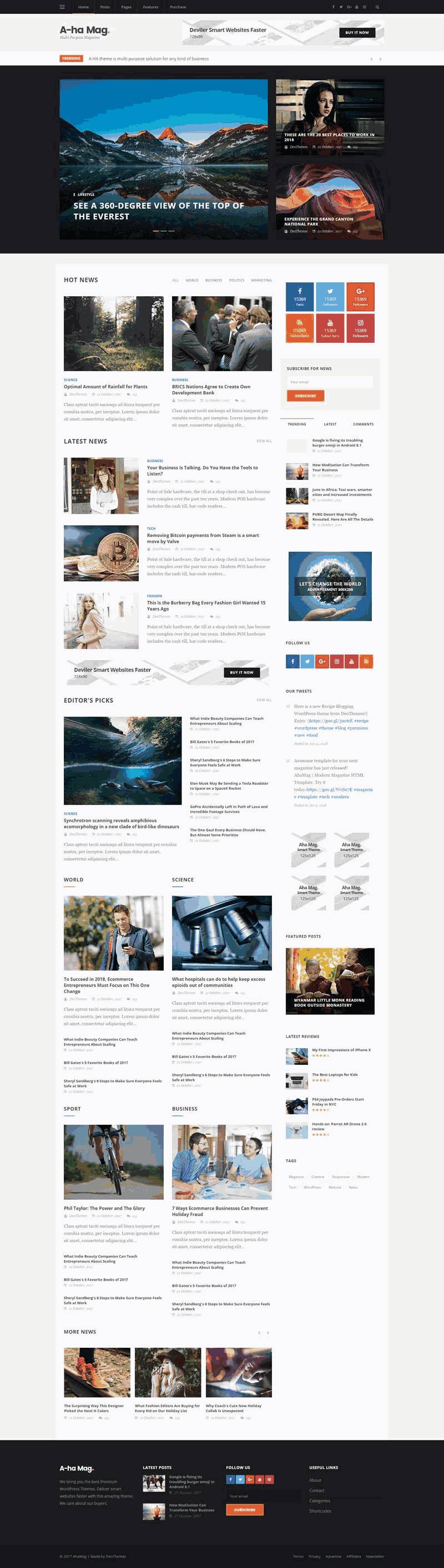 黑色新闻资讯图片博客WordPress模板主题演示图
