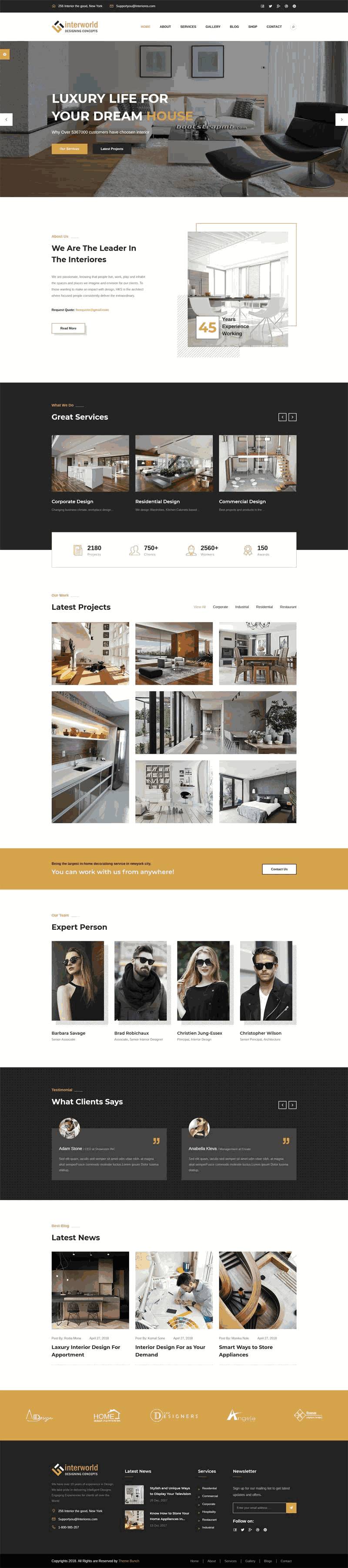 室内装修设计公司网站制作_网站建设模板演示图