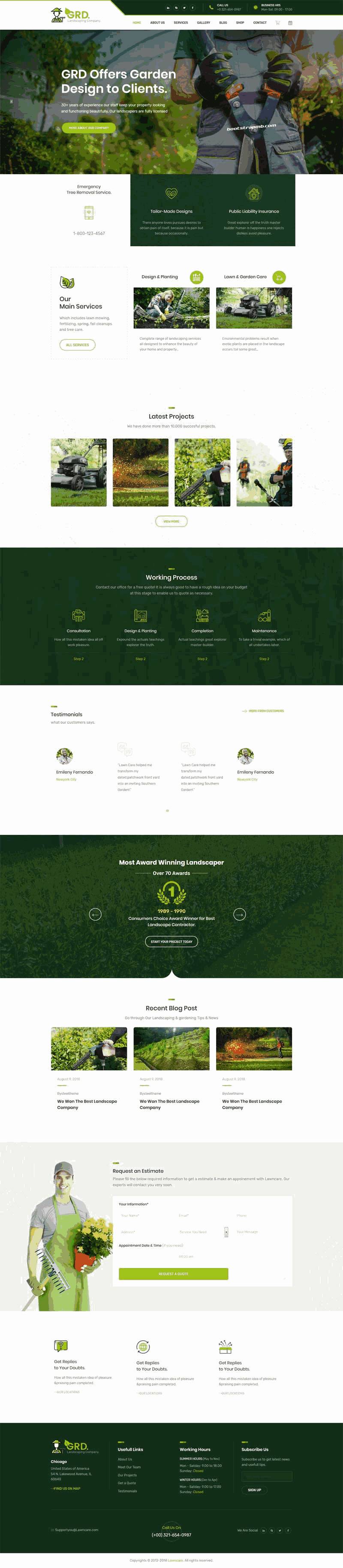 bootstrap园林种植绿化公司网站制作_网站建设模板演示图