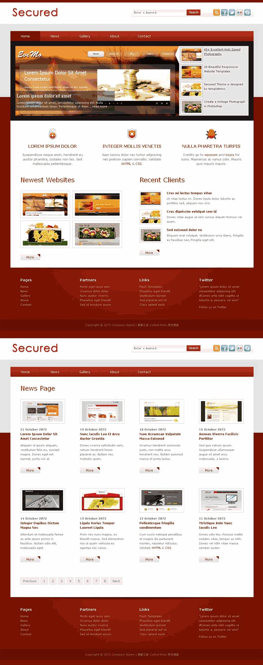 红色的IT互联网公司网站制作_网站建设模板演示图