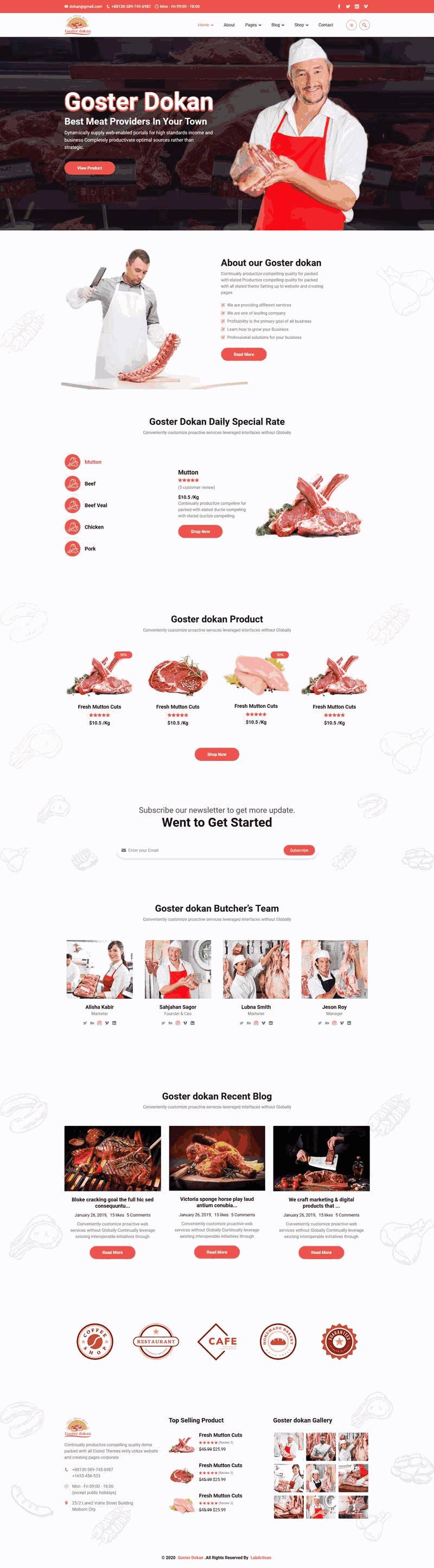 肉食品行业网站WordPress模板主题演示图