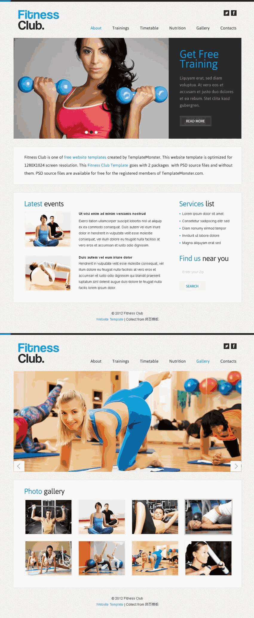 国外健身_简洁的健身网站制作_网站建设模板演示图