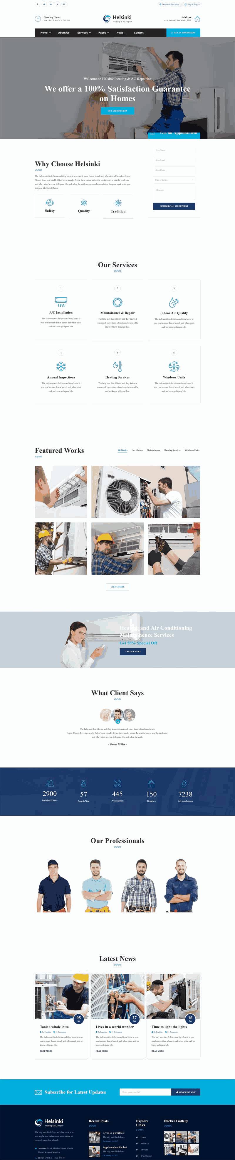 大气的空调销售安装服务公司网站制作_网站建设模板演示图