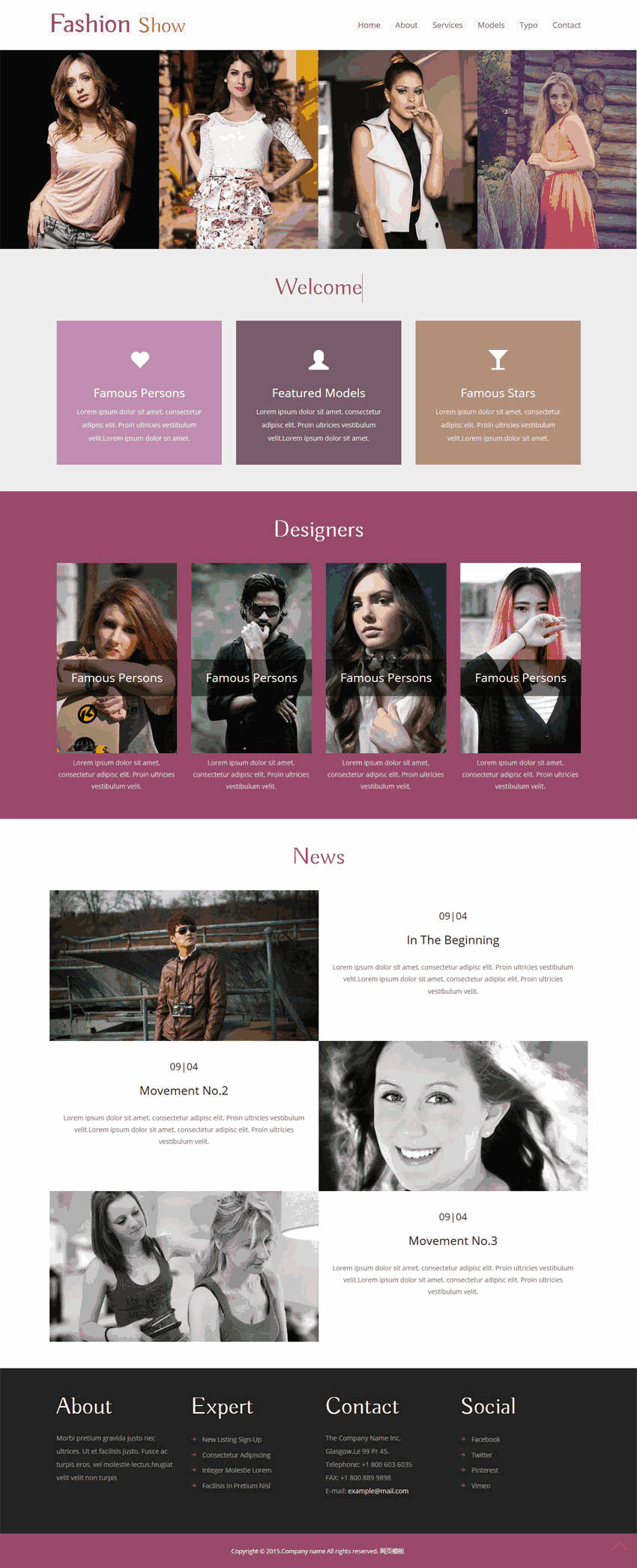 国外简单的女性服装设计公司网站制作_网站建设模板演示图