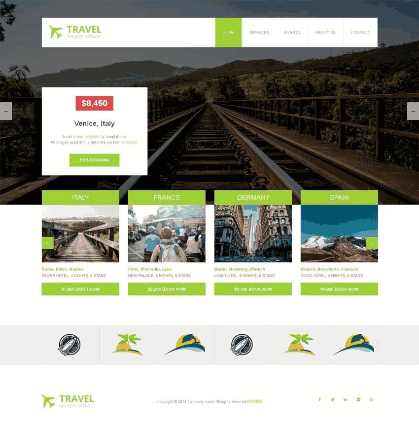 绿色的旅行社旅游网站制作_网站建设模板演示图