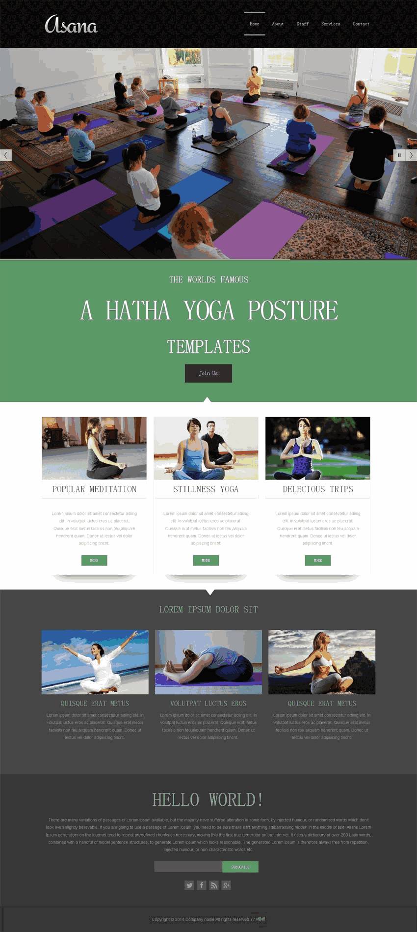 国外美体瘦身瑜伽divcss网站制作_网站建设模板演示图