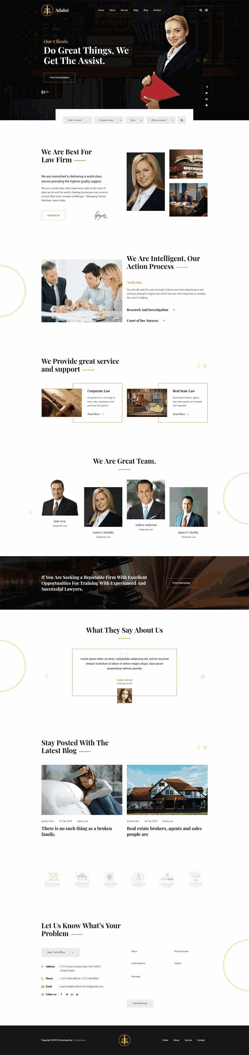 法律律师咨询公司网站制作_网站建设模板演示图