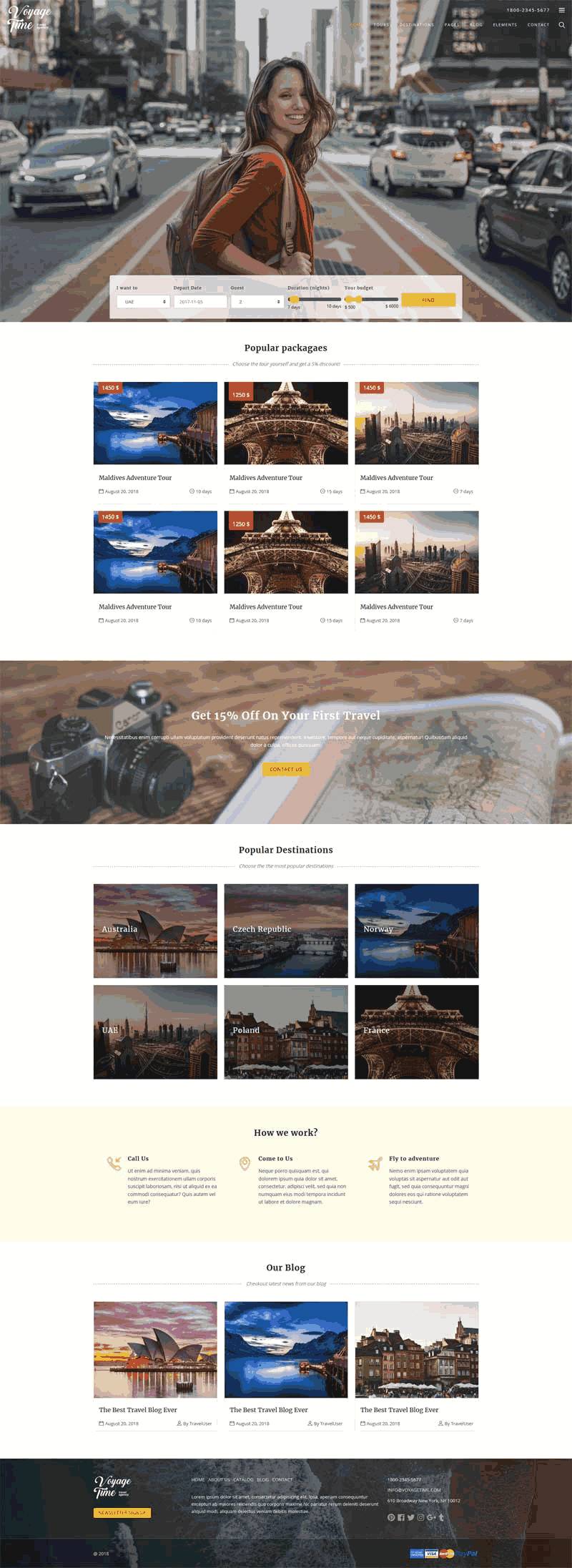 bootstrap旅行社旅游公司网站制作_网站建设模板演示图