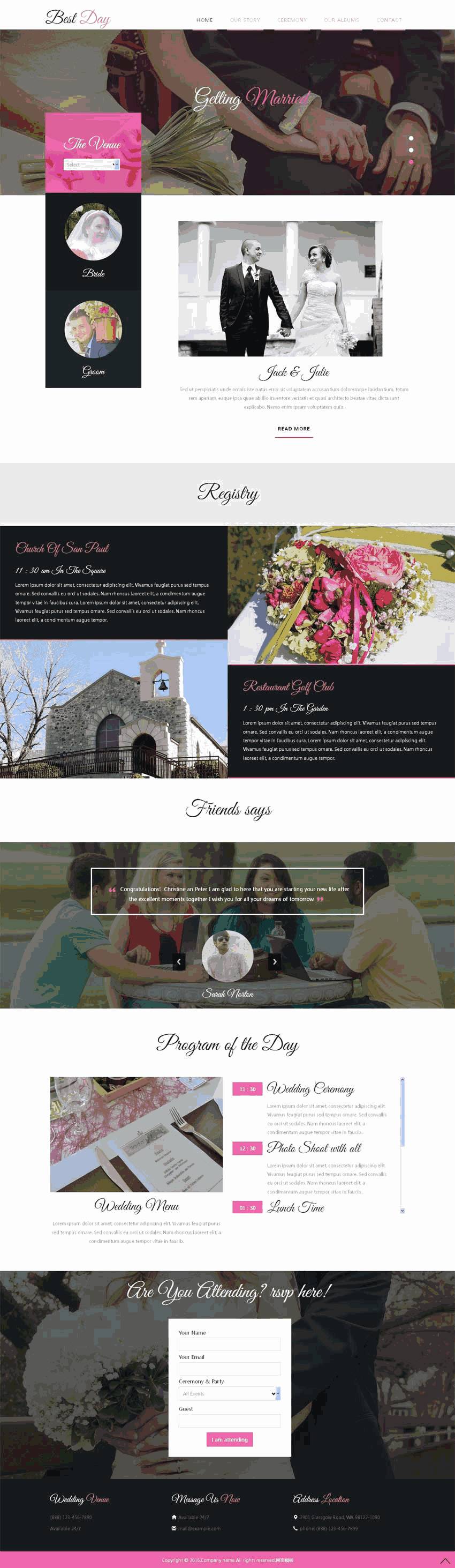 简洁宽屏的国外婚纱摄影网站制作_网站建设模板演示图