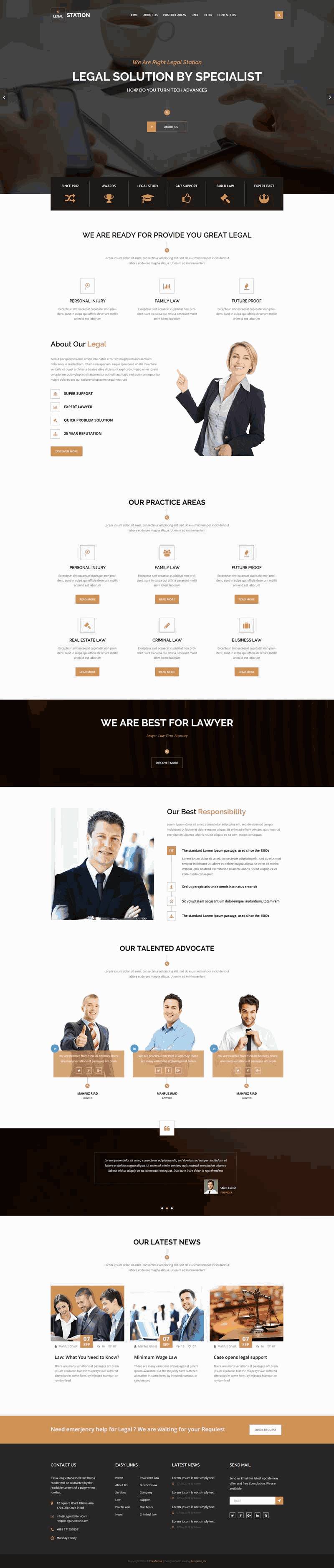 大气的律师事务所法律咨询网站制作_网站建设模板演示图