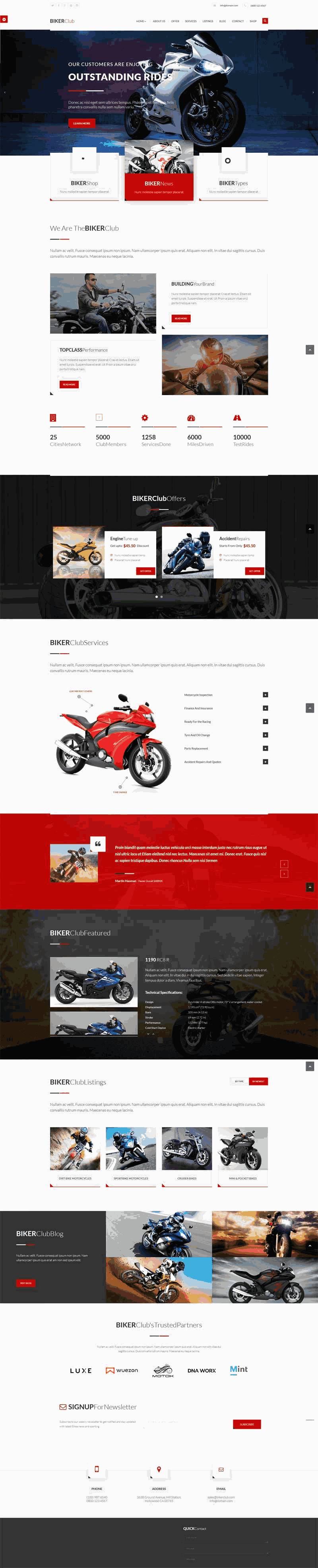 摩托车网上专卖店自适应WordPress网站模板演示图