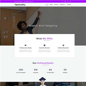 紫色课程教育培训机构网站带手机端WordPress模板
