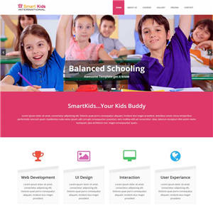 红色简洁儿童学校教育手机网站WordPress主题下载