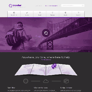 紫色的个人旅行网站制作_网站建设模板