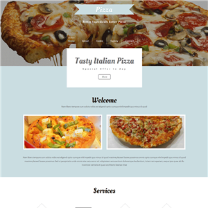 国外餐饮美食披萨网站WordPress模板含手机站