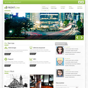欧美简单大气绿色公司css3网站WordPress模板带手机端