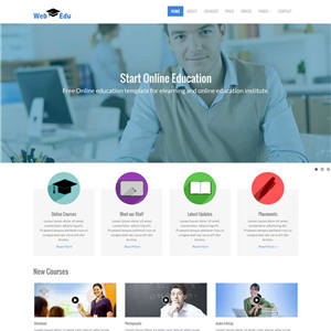 蓝色简洁教育培训机构网站WordPress模板主题