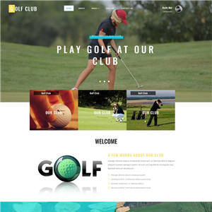 宽屏高尔夫运动比赛自适应手机网站WordPress模板