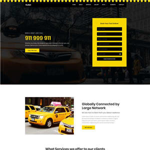 黄色出租车服务公司手机网站WordPress主题下载