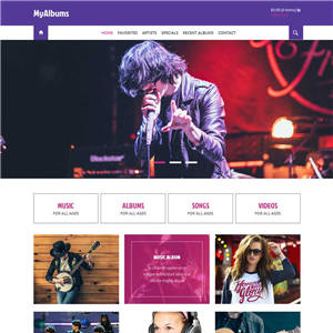 国外流行音乐唱片公司手机网站WordPress模板主题