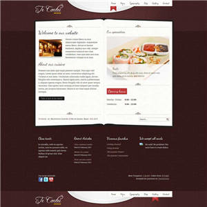 欧式风格西餐厅美食网站主题模板下载