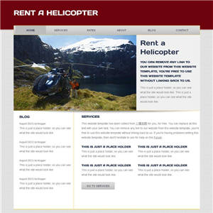 国外红色直升飞机租赁公司网站WordPress模板带手机端
