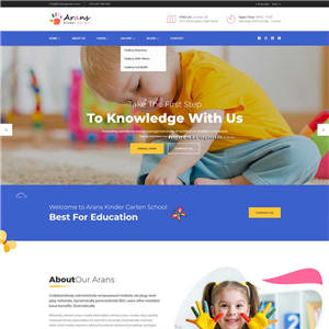 幼儿园早教中心bootstrap网站WP模板（PC+手机站）