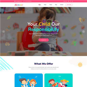 卡通儿童教育机构手机WordPress网站主题模板