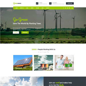 绿色宽屏节能环保公益宣传网站WordPress模板含手机站