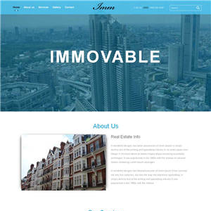 蓝色宽屏房地产建筑公司网站WP模板（PC+手机站）