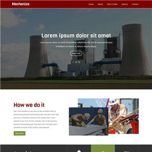 红色大气工业生产公司网站WordPress模板带手机端