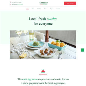 简单美食餐厅网站带手机端WordPress模板