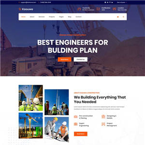 橙色房地产建筑行业类网站WordPress主题模板
