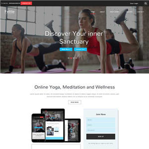 宽屏瑜伽健身俱乐部网站WP模板（PC+手机站）