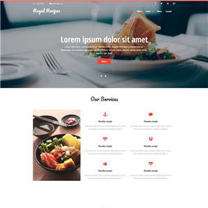 红色美食餐厅预订网站含手机站WordPress模板下载