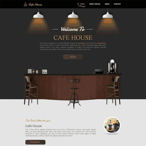 黑色html5咖啡馆网站带手机端WordPress模板