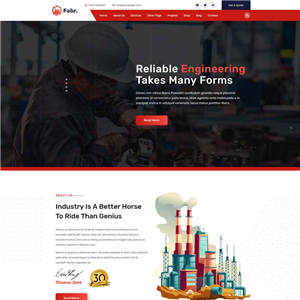 红色的工业生产公司网站制作_网站建设模板