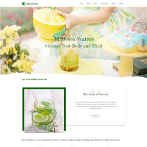 绿色水果饮料店铺介绍网站WP模板（PC+手机站）