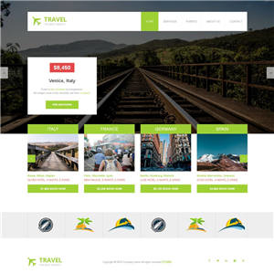 绿色旅行社旅游手机网站主题模板下载