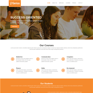 橙色扁平化国外留学生教育响应式网站WordPress模板