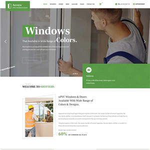 绿色门窗保洁服务公司网站模板源码下载