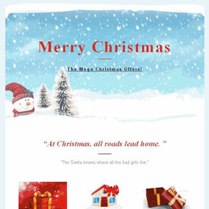 精美圣诞促销邮件格式网站WordPress模板带手机端