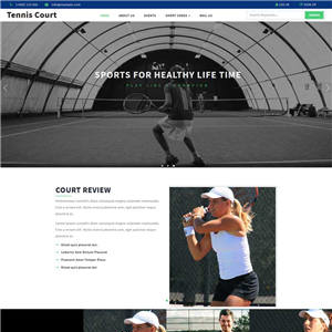 宽屏网球运动比赛训练网站WP模板（PC+手机站）